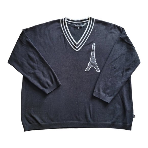 Karl Lagerfeld Sweaters - Karl Lagerfeld Eiffel Tower v-neck sweater size large